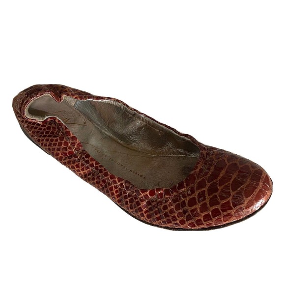 Giuseppe Zanotti Ballet Flat Ballerina Python Snake Skin Patent Leather … - Picture 1 of 8